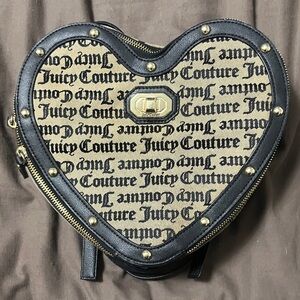 Juicy Couture Black and Beige Heart Mini Bag